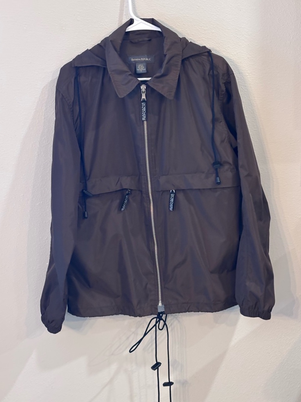 Banana Republic Men's Small  Brown Hooded Windbreaker